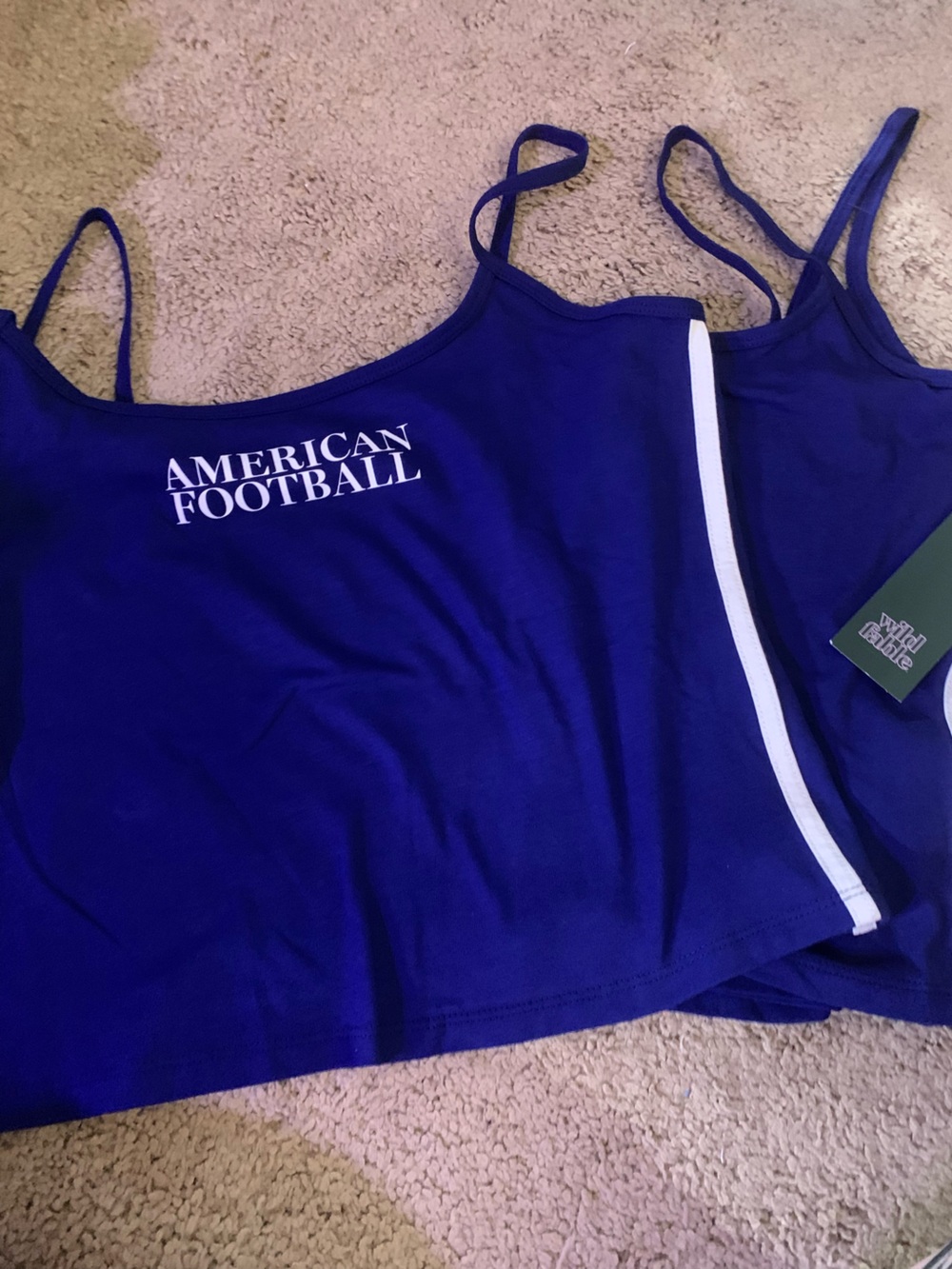 2x American Football Blue CropTank Top size M